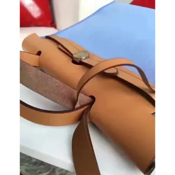 Hermes Herbag Zip PM 31cm Taška v plátně Celeste