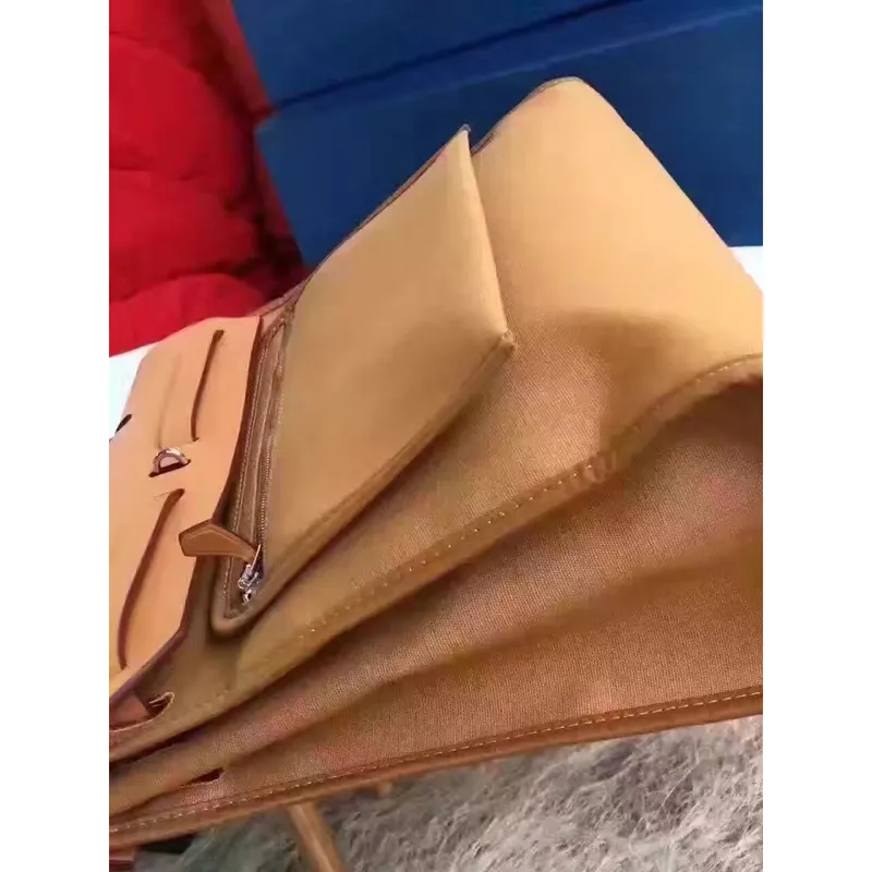 Hermes Herbag Zip PM 31cm Taška v karamelové plátno