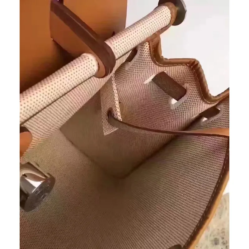 Hermes Herbag Zip PM 31cm Taška v béžové plátno