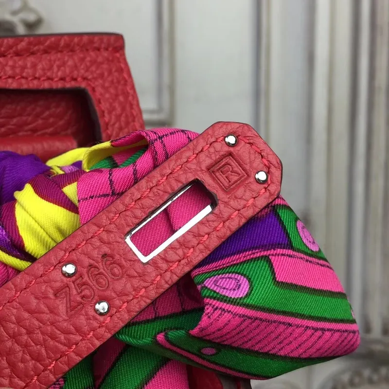 Hermes Red Clemence Jypsiere 28cm Taška