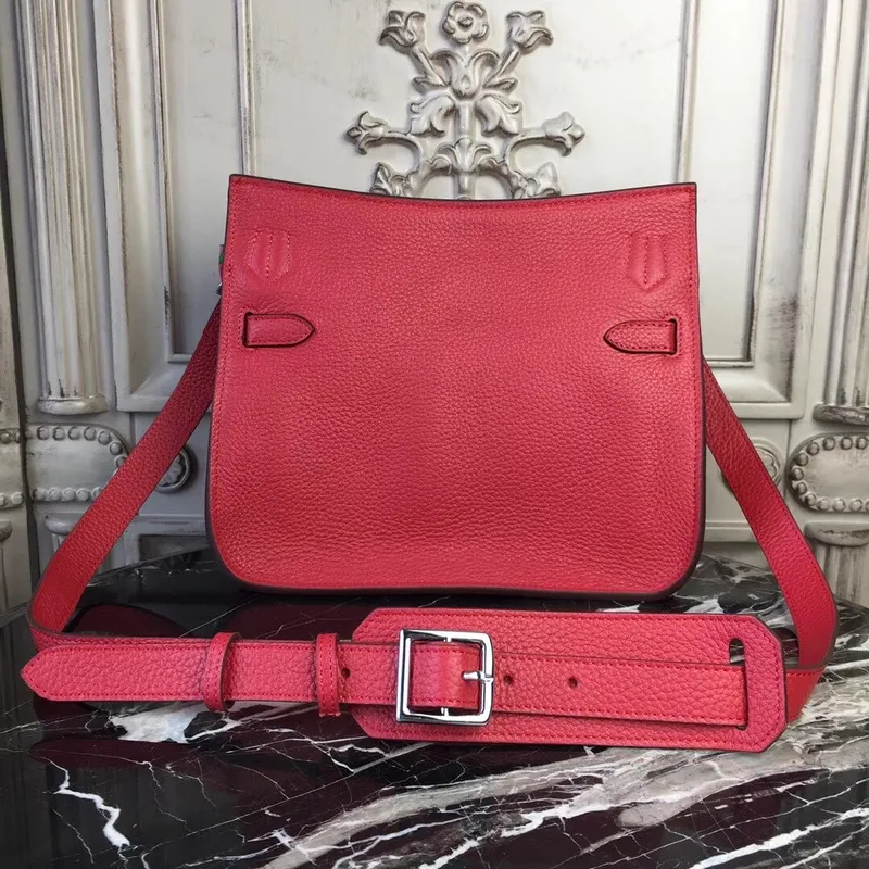 Hermes Red Clemence Jypsiere 28cm Taška