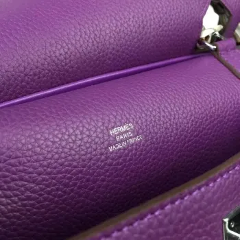 Hermès fialová kůže Clemence Jypsiere 28cm taška