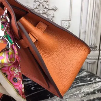 Hermès Oranžová Clemence Jypsiere 28cm Taška
