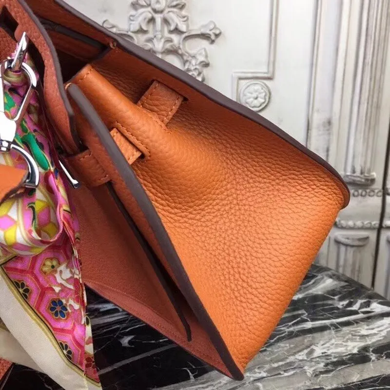 Hermès Oranžová Clemence Jypsiere 28cm Taška