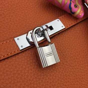 Hermès Oranžová Clemence Jypsiere 28cm Taška