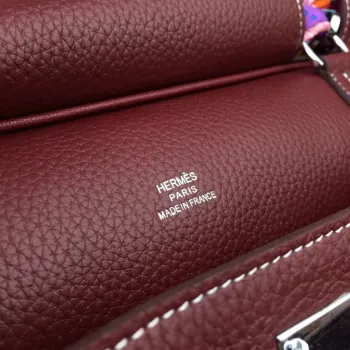 Hermès Bordeaux Clemence Jypsiere 28cm Taška