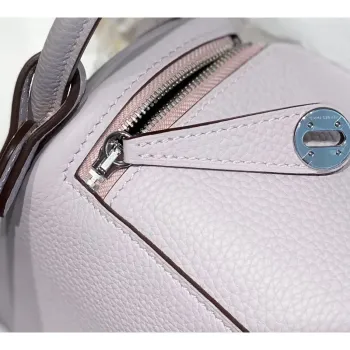 Hermes Lindy Mini Taška v Měkké Růžové Kůže Clemence s PHW