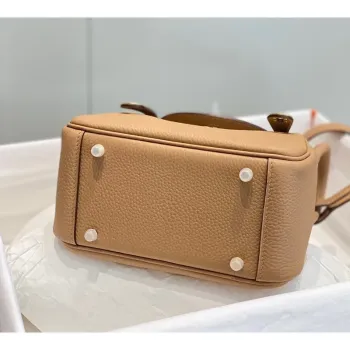 Hermes Lindy Mini Taška v Chai Clemence Kůži s GHW