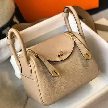 Hermes Mini Lindy Taška v Trench Clemence Kůži