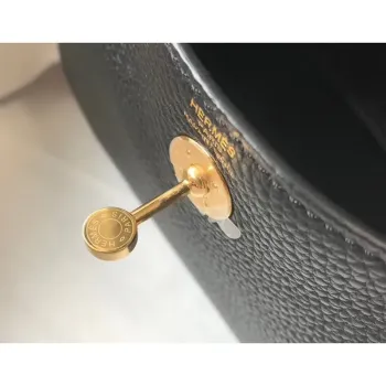 Hermes Mini Lindy Taška v černé kůži Clemence