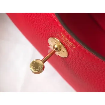 Hermes Mini Lindy Taška v červené kůži Clemence