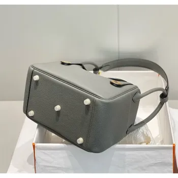 Hermes Lindy 26cm Taška v kůži Gris Meyer Clemence s GHW