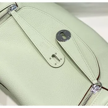Hermes Lindy 26cm Taška v kůži Clemence v odstínu Vert Fizz s GHW