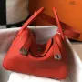Hermes Lindy 26cm Taška v červeném klementu s PHW