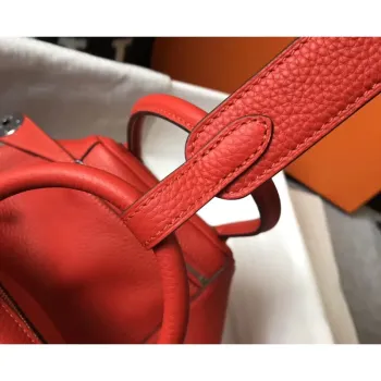 Hermes Lindy 26cm Taška v červeném klementu s PHW