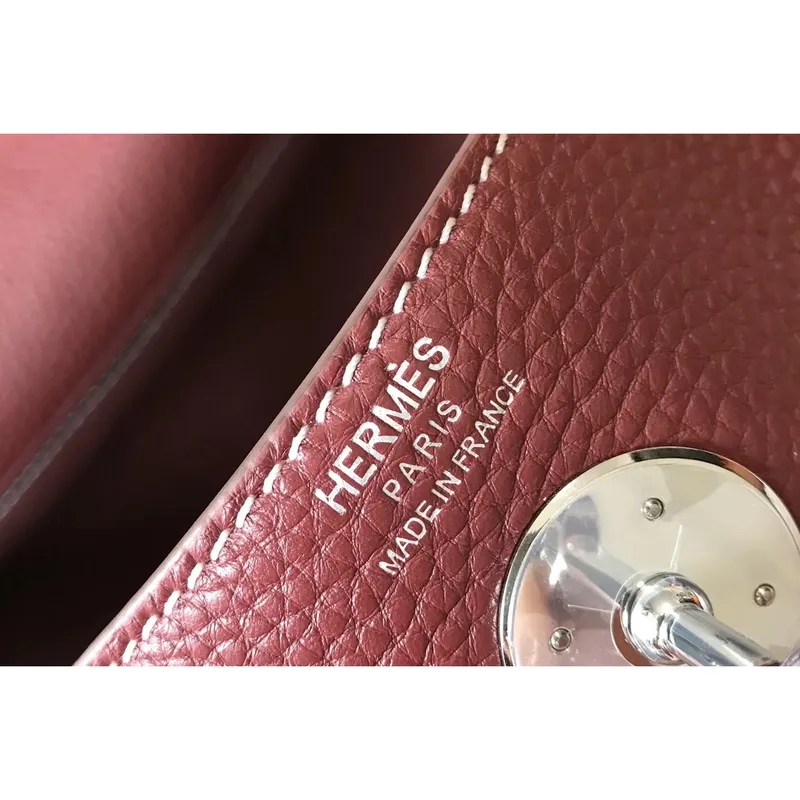 Hermes Lindy 26cm Taška v Bordeaux Clemence s PHW