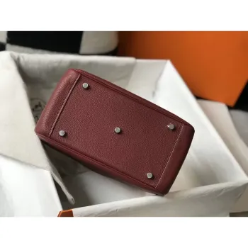 Hermes Lindy 26cm Taška v Bordeaux Clemence s PHW