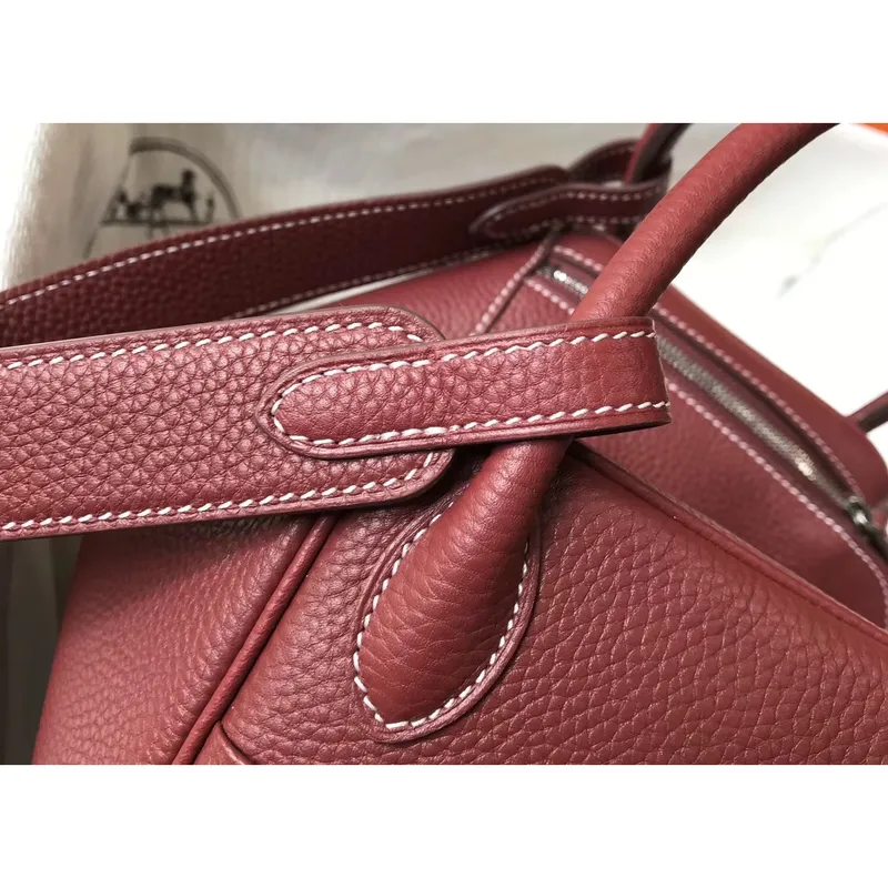 Hermes Lindy 26cm Taška v Bordeaux Clemence s PHW