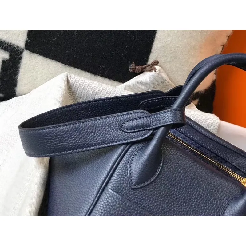 Hermes Lindy 26cm Taška v námořnické modré kůži Clemence s GHW
