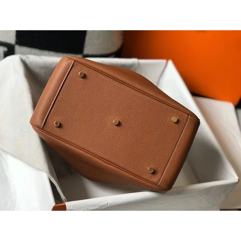 Hermes Lindy 26cm Taška ve zlatém Clemence s GHW