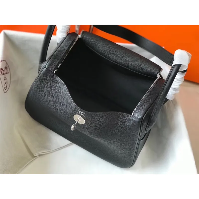 Hermes Lindy 26cm Taška v černém klementu s PHW