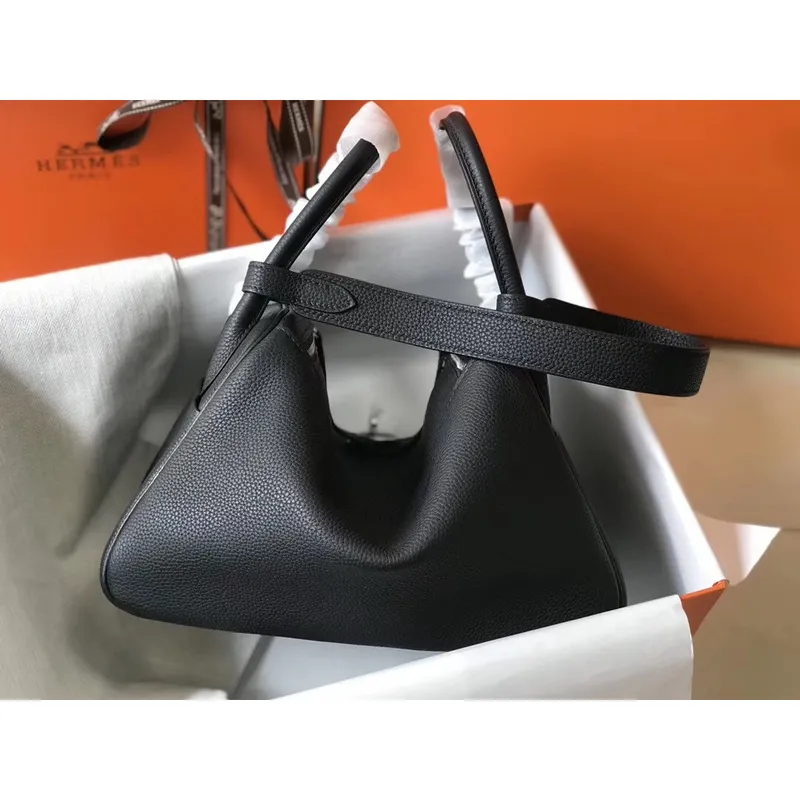 Hermes Lindy 26cm Taška v černém klementu s PHW