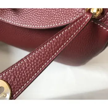 Taška Hermes Lindy 30 cm v Bordeaux kůži Clemence