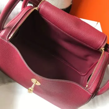 Taška Hermes Lindy 30 cm v Bordeaux kůži Clemence