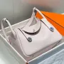 Hermes Lindy 30cm Taška v jemně růžové kůži Clemence s PHW