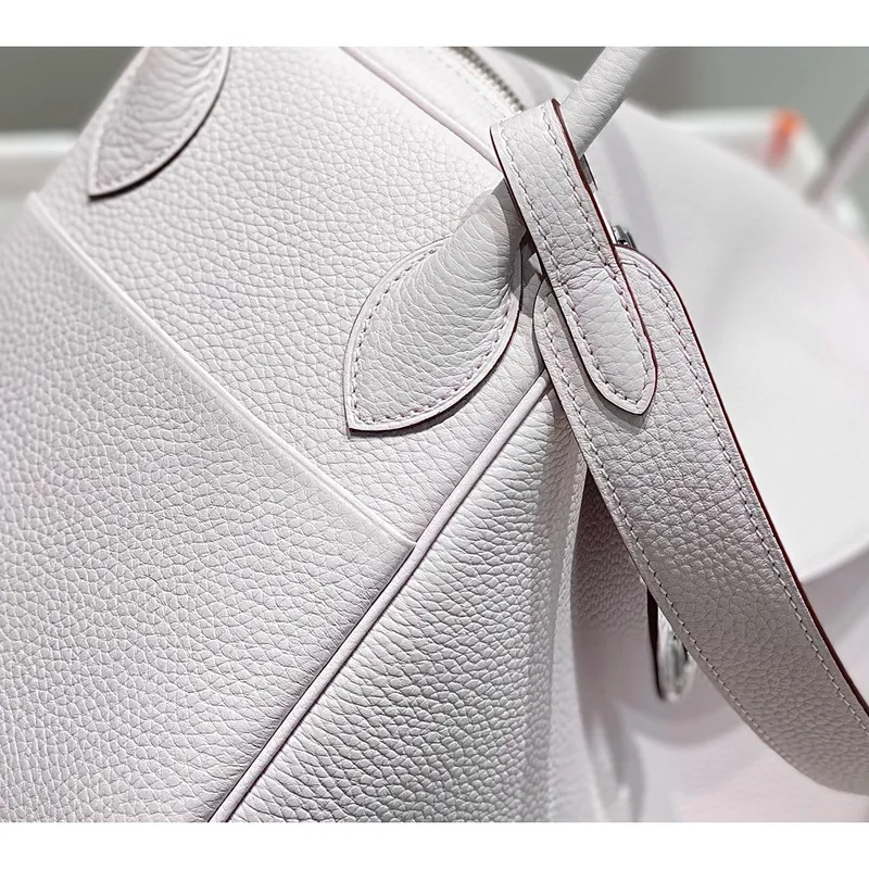 Hermes Lindy 30cm Taška v jemně růžové kůži Clemence s PHW