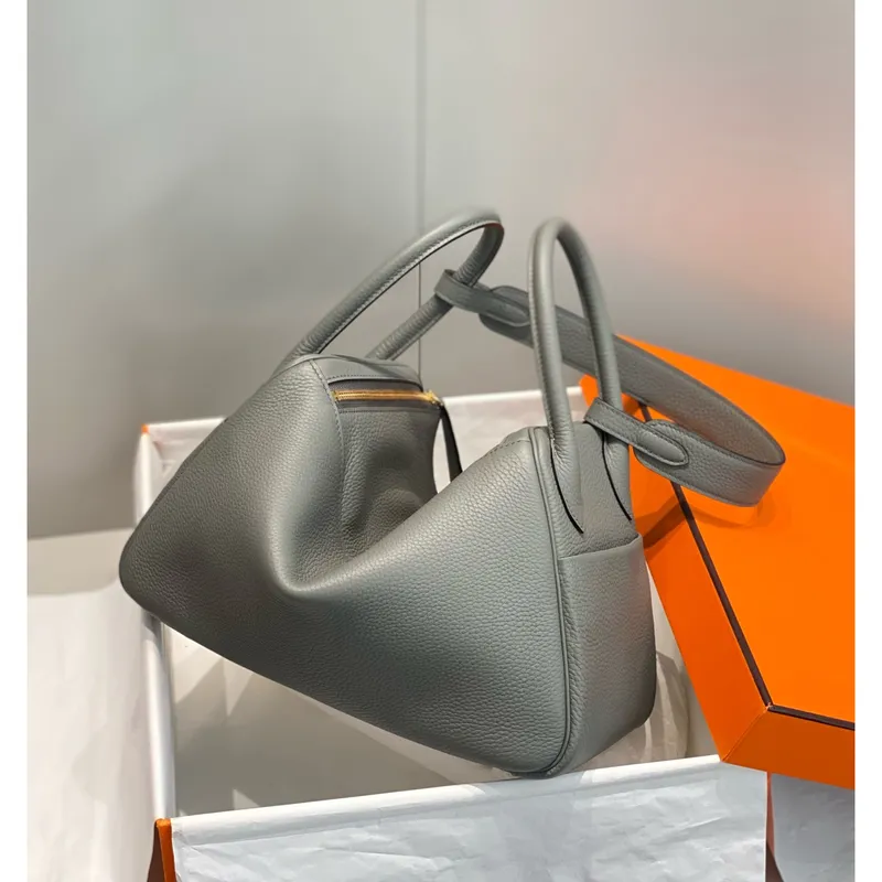 Hermes Lindy 30cm Taška v Gris Meyer Clemence Kůži GHW
