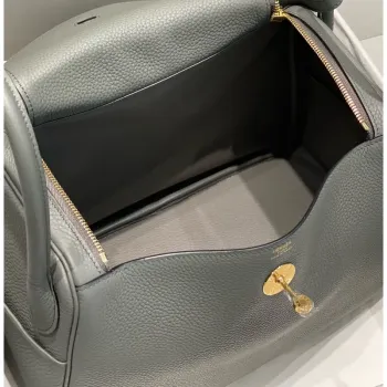 Hermes Lindy 30cm Taška v Gris Meyer Clemence Kůži GHW