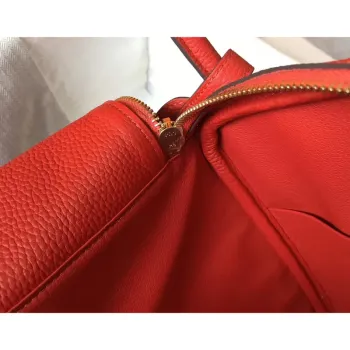 Hermes Lindy 30cm Taška v červené kůži Clemence
