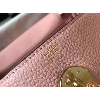 Hermes Lindy 30cm Taška v růžové kůži Clemence