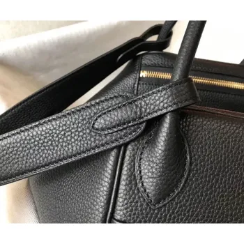 Hermes Lindy 30cm Taška v černé kůži Clemence