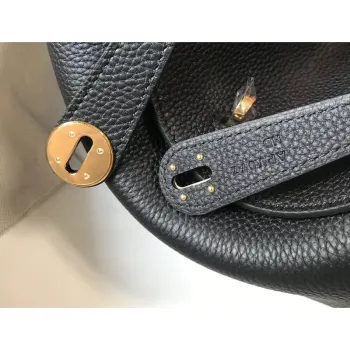 Hermes Lindy 30cm Taška v černé kůži Clemence