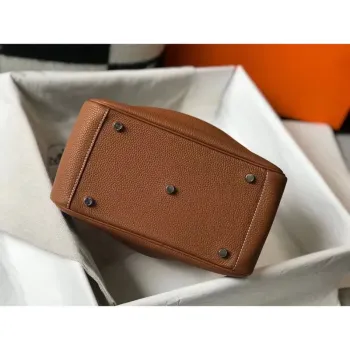 Hermes Lindy 30cm Taška v hnědé kůži Clemence