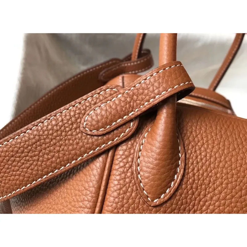 Hermes Lindy 30cm Taška v hnědé kůži Clemence