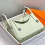Hermes Lindy 30cm Taška v barvě Vert Fizz z kůže Clemence s PHW