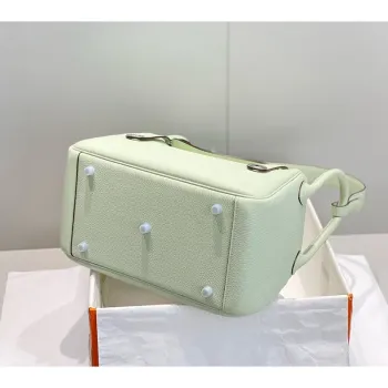 Hermes Lindy 30cm Taška v barvě Vert Fizz z kůže Clemence s PHW
