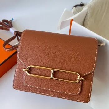 Hermes Roulis Mini 18 Taška v zlaté Evercolor telecí kůži