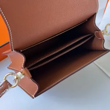 Hermes Roulis Mini 18 Taška v zlaté Evercolor telecí kůži