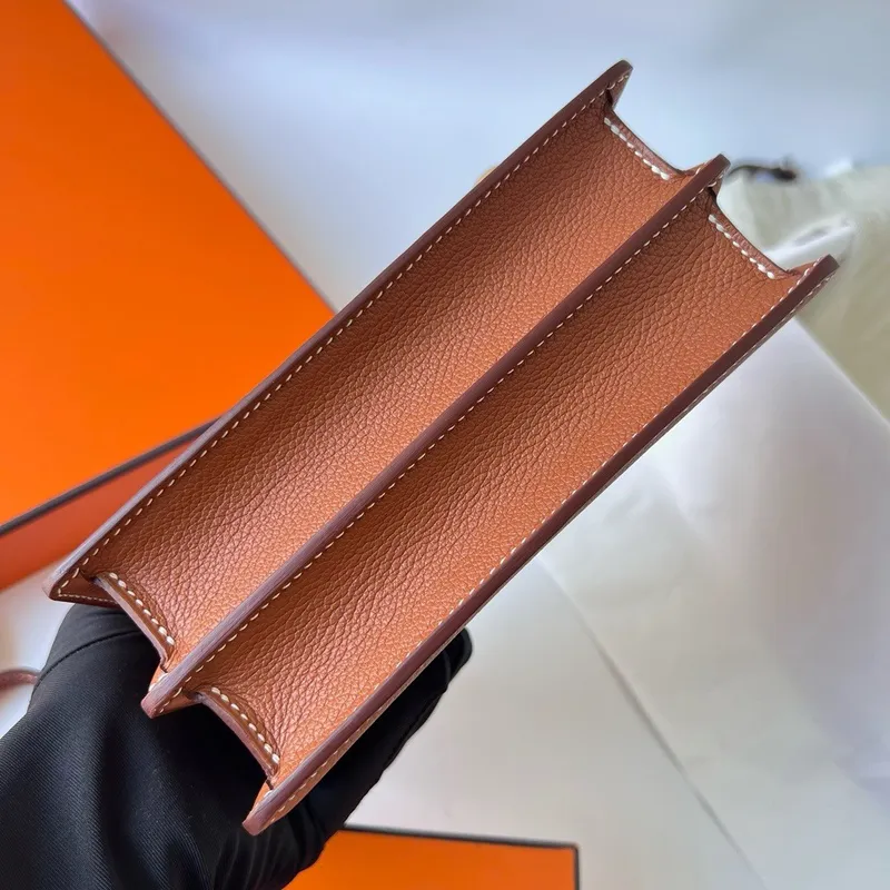 Hermes Roulis Mini 18 Taška v zlaté Evercolor telecí kůži