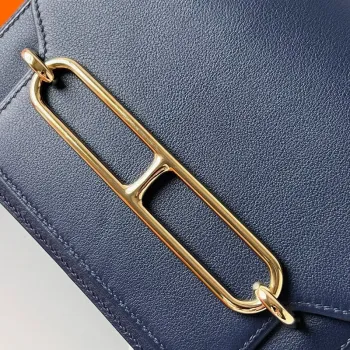 Hermes Roulis Mini 18 Taška v modrém saphiru z jemné telecí kůže