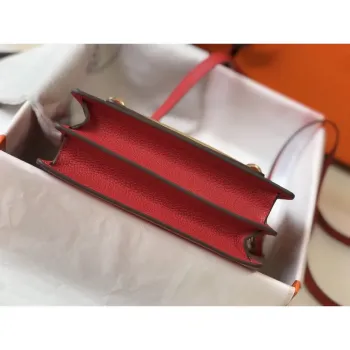 Hermes Mini Sac Roulis 18cm Taška v červené Evercolor telecí kůži