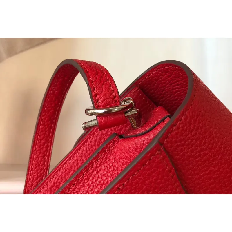 Hermes Mini Sac Roulis 18cm Taška v červené Evercolor telecí kůži