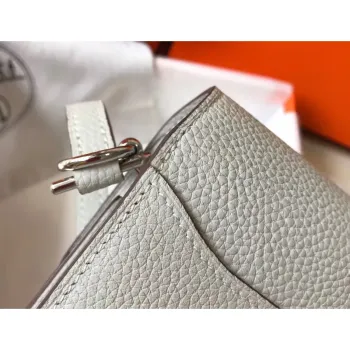 Hermes Mini Sac Roulis 18cm Taška v perlově šedé Evercolor telecí kůži