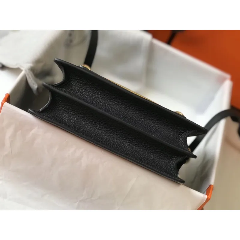 Hermes Mini Sac Roulis 18cm Taška v černé Evercolor telecí kůži