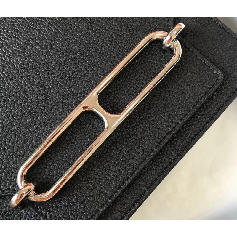 Hermes Mini Sac Roulis 18cm Taška v černé Evercolor telecí kůži