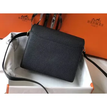 Hermes Mini Sac Roulis 18cm Taška v černé Evercolor telecí kůži